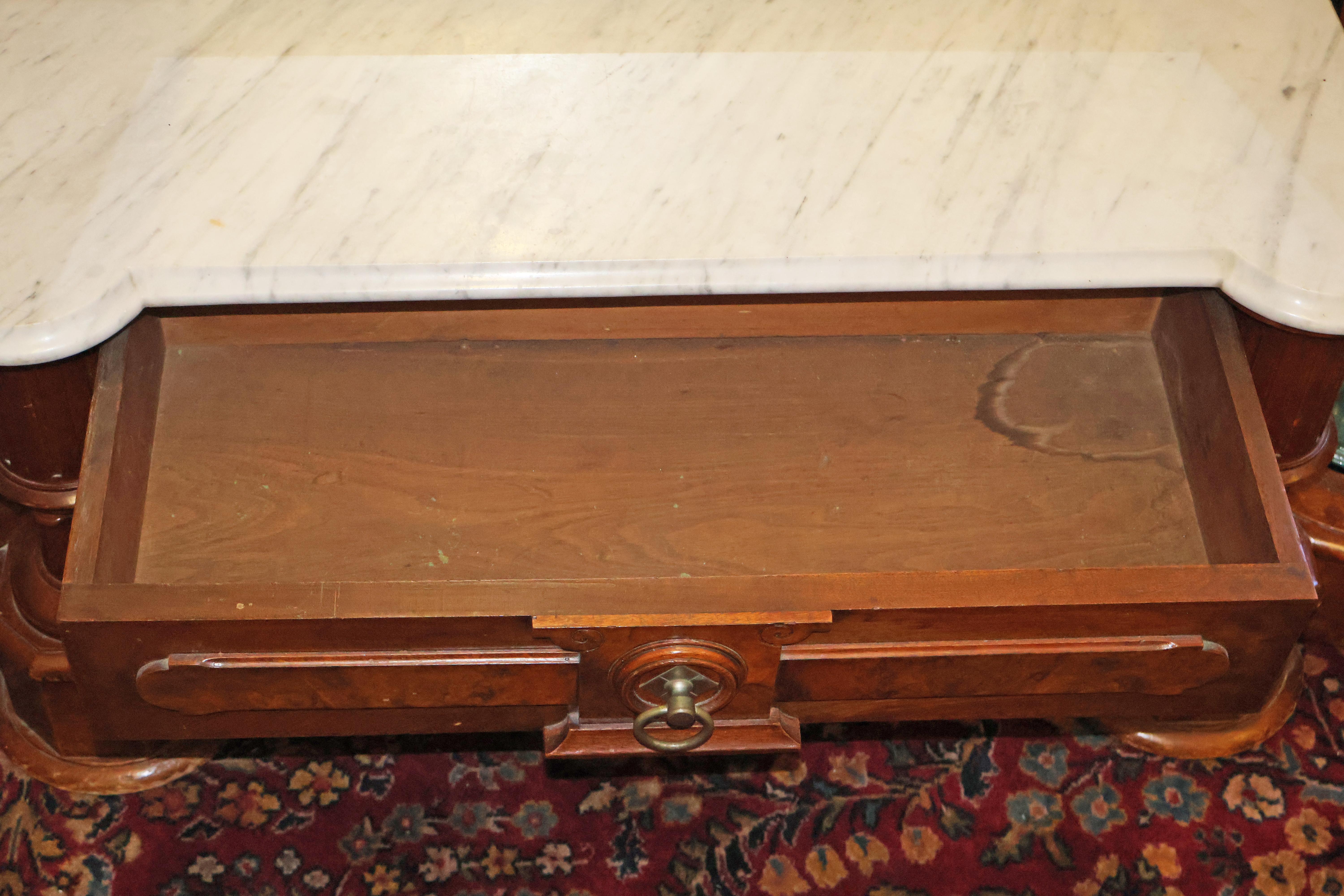 19th Century Victorian Walnut Pier Mirror Hall Tree Attributed To Thomas Brooks For Sale 9