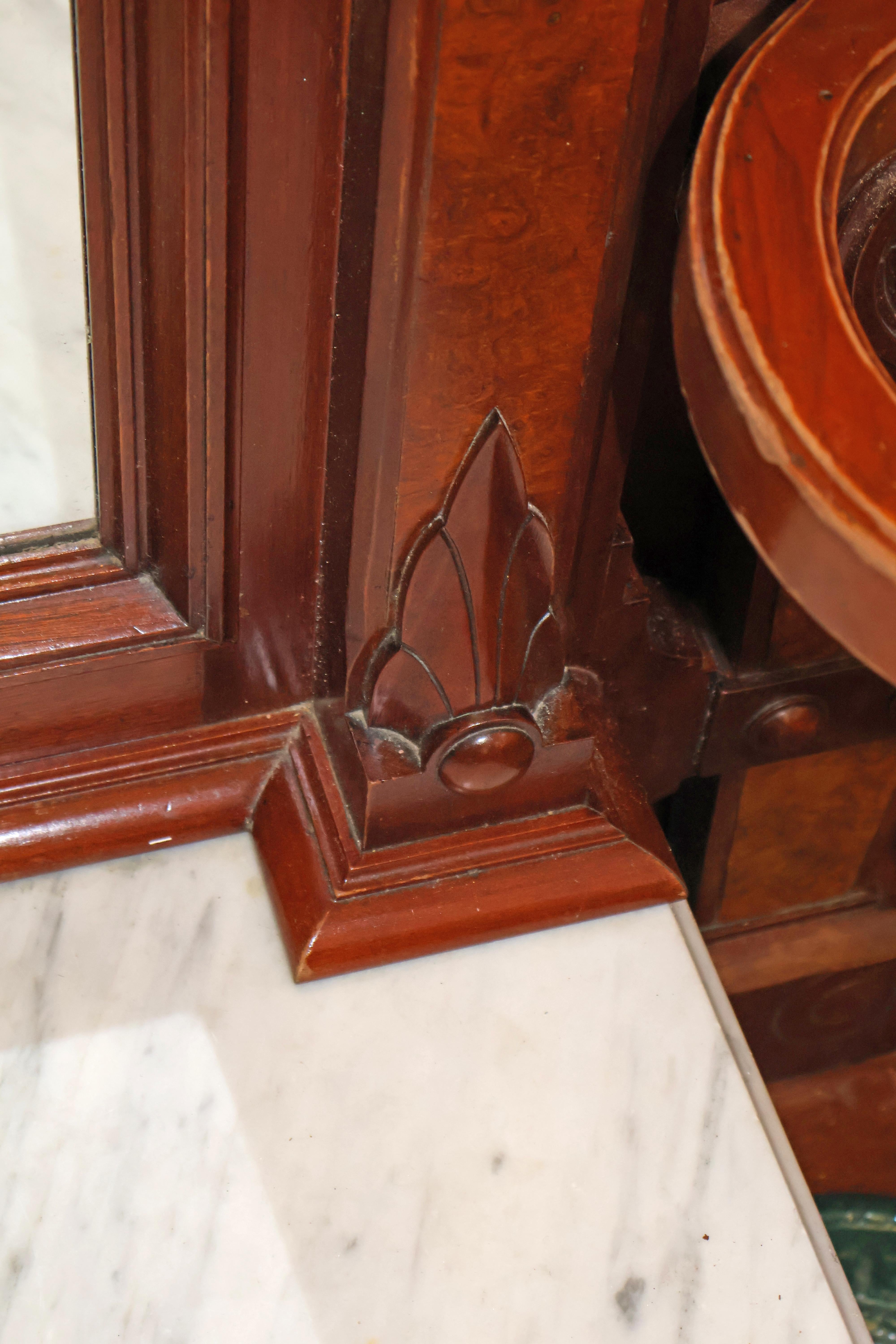 19th Century Victorian Walnut Pier Mirror Hall Tree Attributed To Thomas Brooks For Sale 11