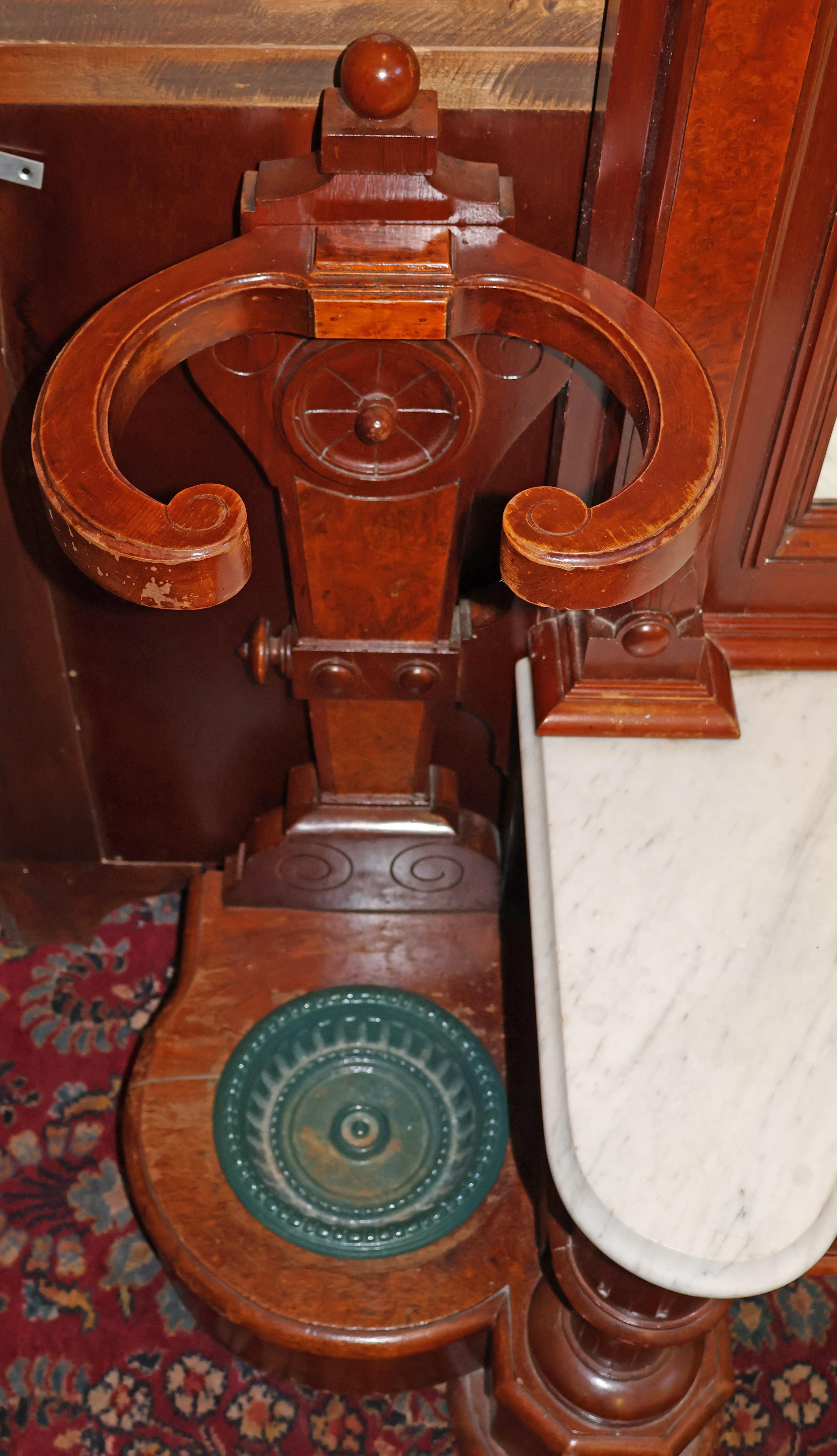 19th Century Victorian Walnut Pier Mirror Hall Tree Attributed To Thomas Brooks For Sale 2