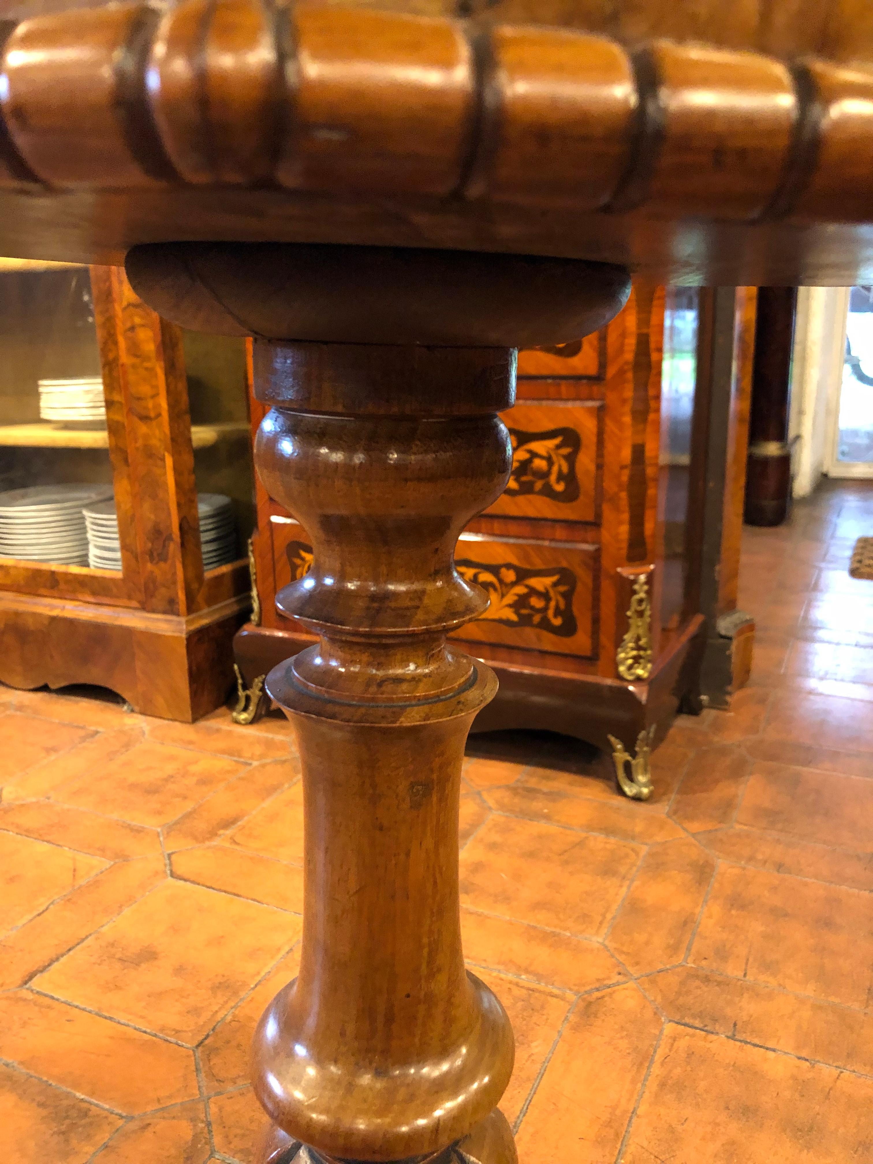 19th Century Victorian Walnut Tea Chest Its Owns Stand 1