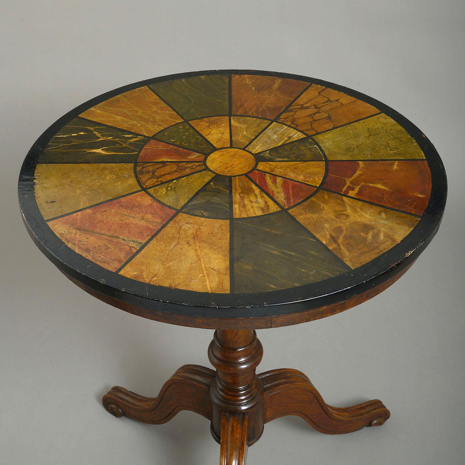 Viktorianischer Dreibein-Tisch aus Nussbaumholz, 19. Jahrhundert (Neoklassisch)