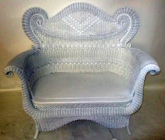 19th Century Victorian Wicker Settee