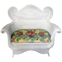 Used 19th Century Victorian Wicker Settee