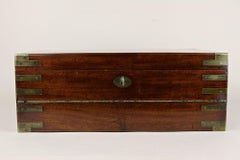 Caja de escritorio victoriana del siglo XIX, encuadernada en latón, Reino Unido ca. 1815