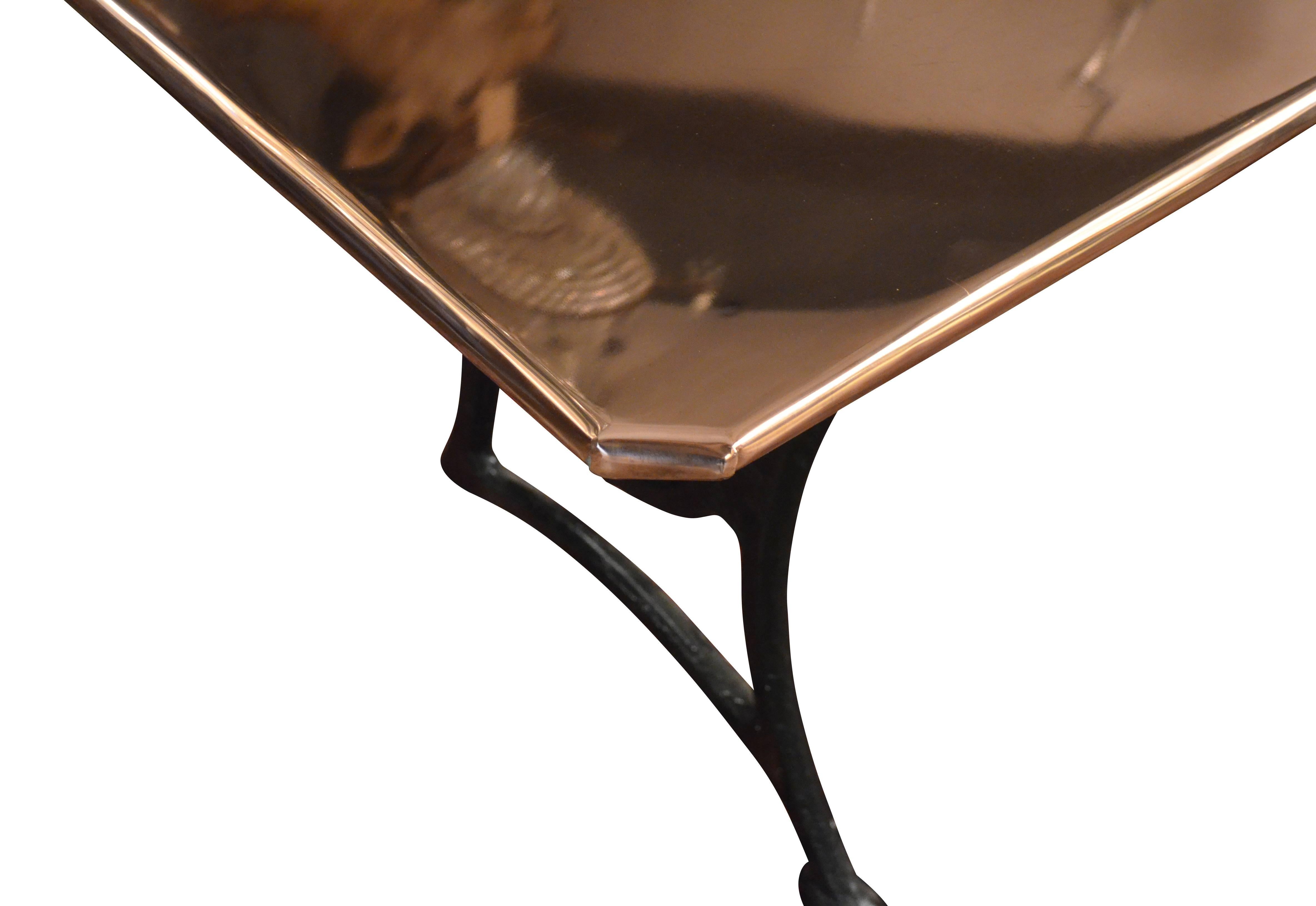 19th Century Victorian Wrought Iron and Polished Copper Table In Good Condition In London, GB