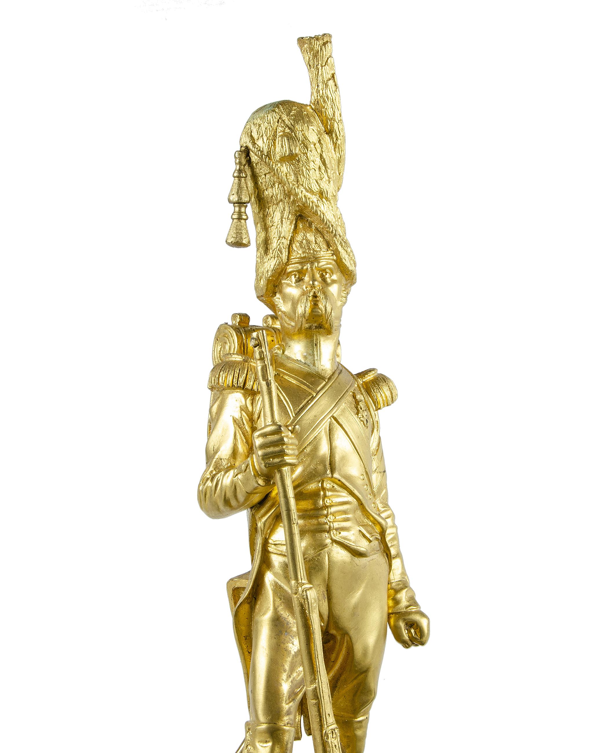 Français Sculpture de la Vieille Garde du 19e siècle sur socle à encre par A. Le Véel et Susse Frères en vente