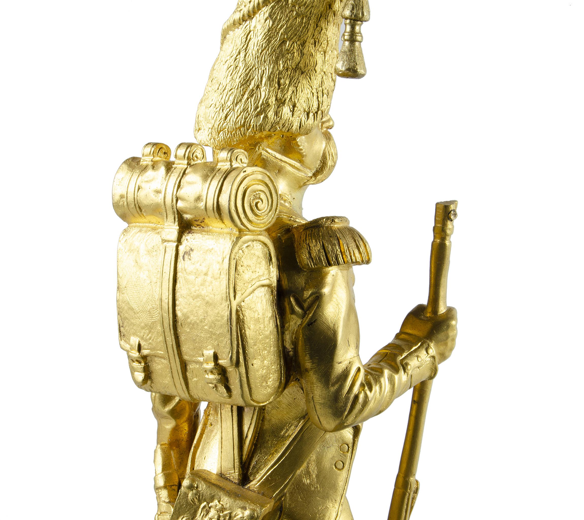 Moulage Sculpture de la Vieille Garde du 19e siècle sur socle à encre par A. Le Véel et Susse Frères en vente