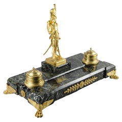 19th Century Vieille Garde Sculpture on Inkstand by A. Le Véel and Susse Frères