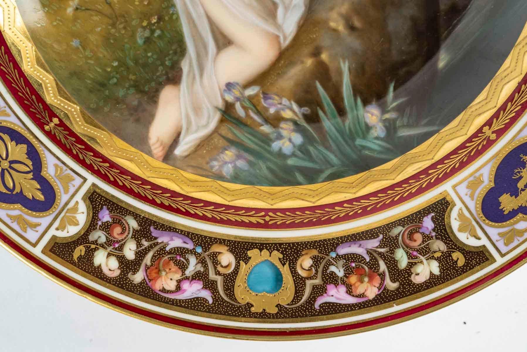 Européen Assiette en porcelaine de Vienne du XIXe siècle, période Napoléon III. en vente
