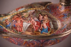 19th Century, Vienna Rooster-Shaped Enamel Trinket Bowl