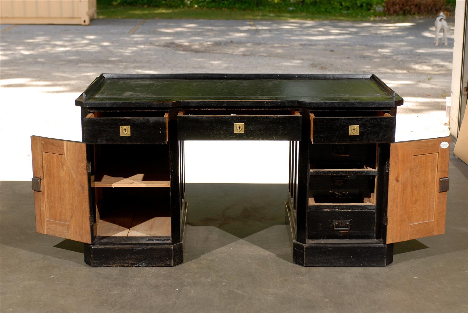 19th Century Vienna Secession Black Painted Desk In Good Condition In Atlanta, GA