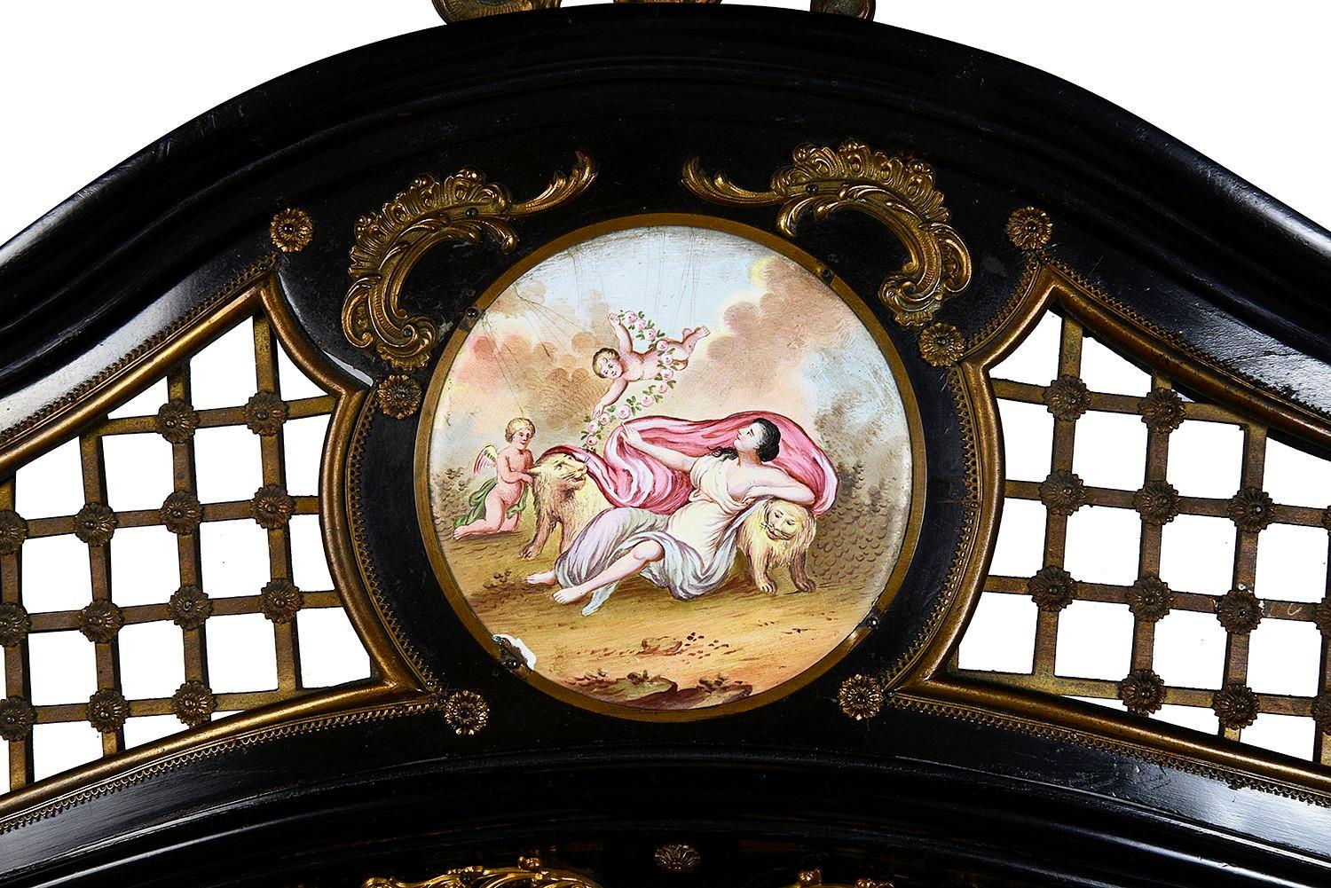 Hand-Painted 19th century Viennese enamel vitrine