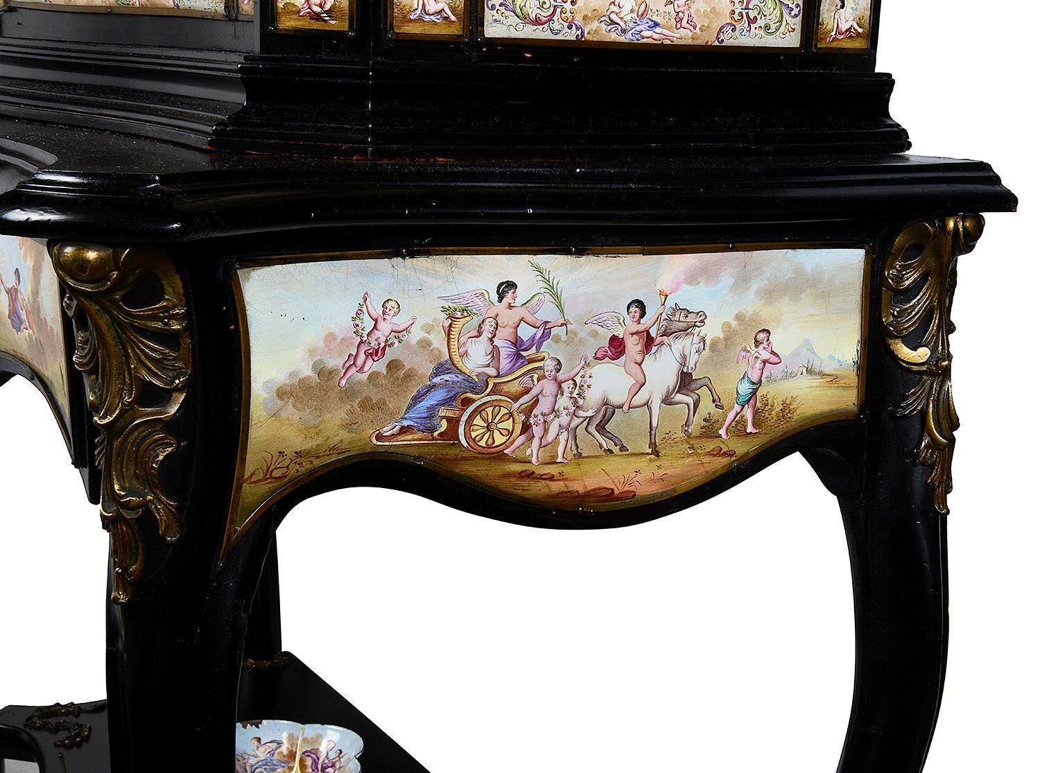 19th century Viennese enamel vitrine 2