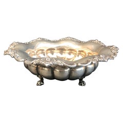 19th Century Viennese Heavy Silver Victorian Claw Footed Bowl