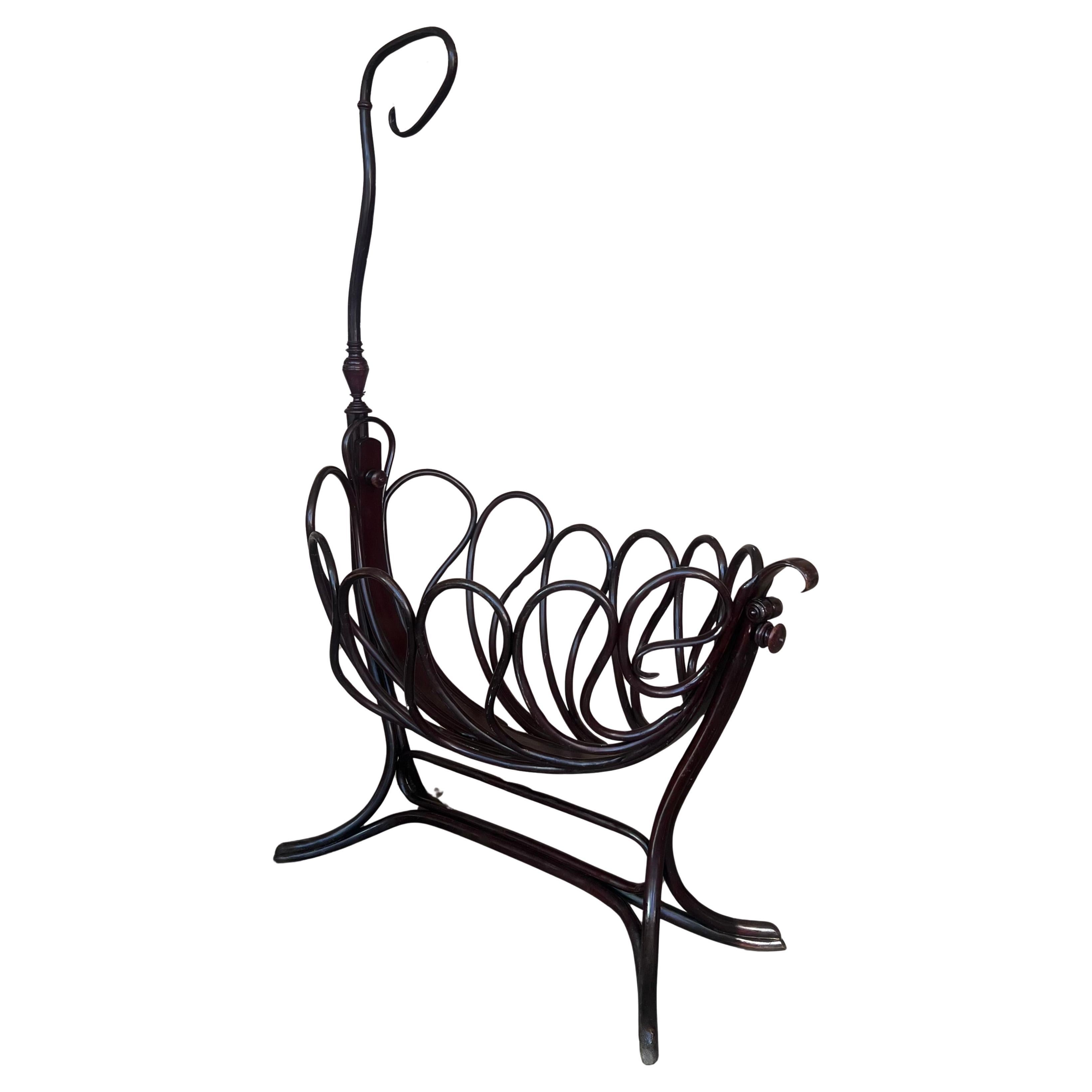 19th Century Viennese Jacob & Josef Kohn Attributed Bentwood Cradle
