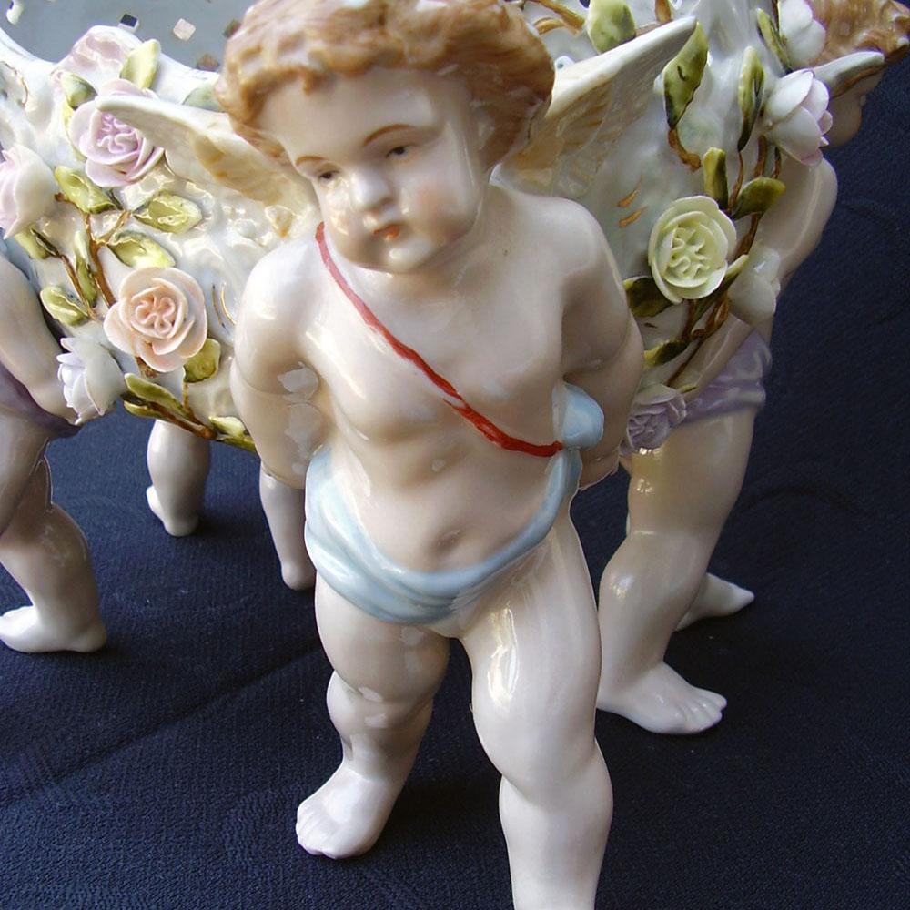 19th Century Viennese Porcelain Figural Cherub Jardinière or Centrepiece Bowl For Sale 5