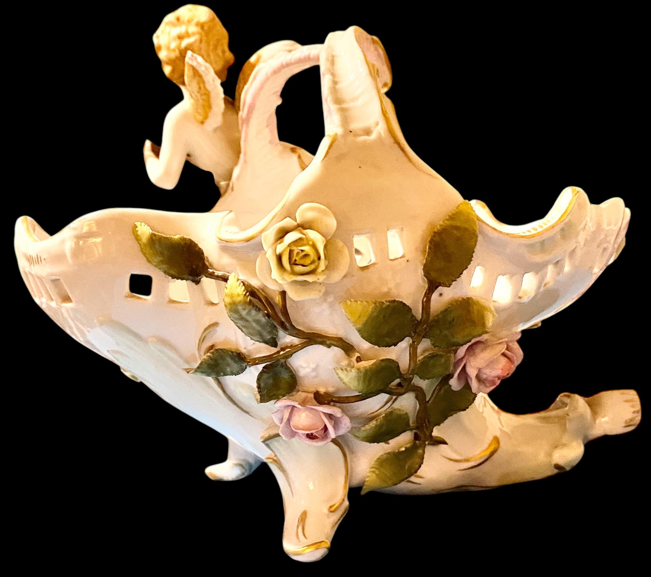 19. Jahrhundert Wiener Porzellan Figuraler Cherub Jardinière oder Tafelaufsatz Schale im Angebot 6