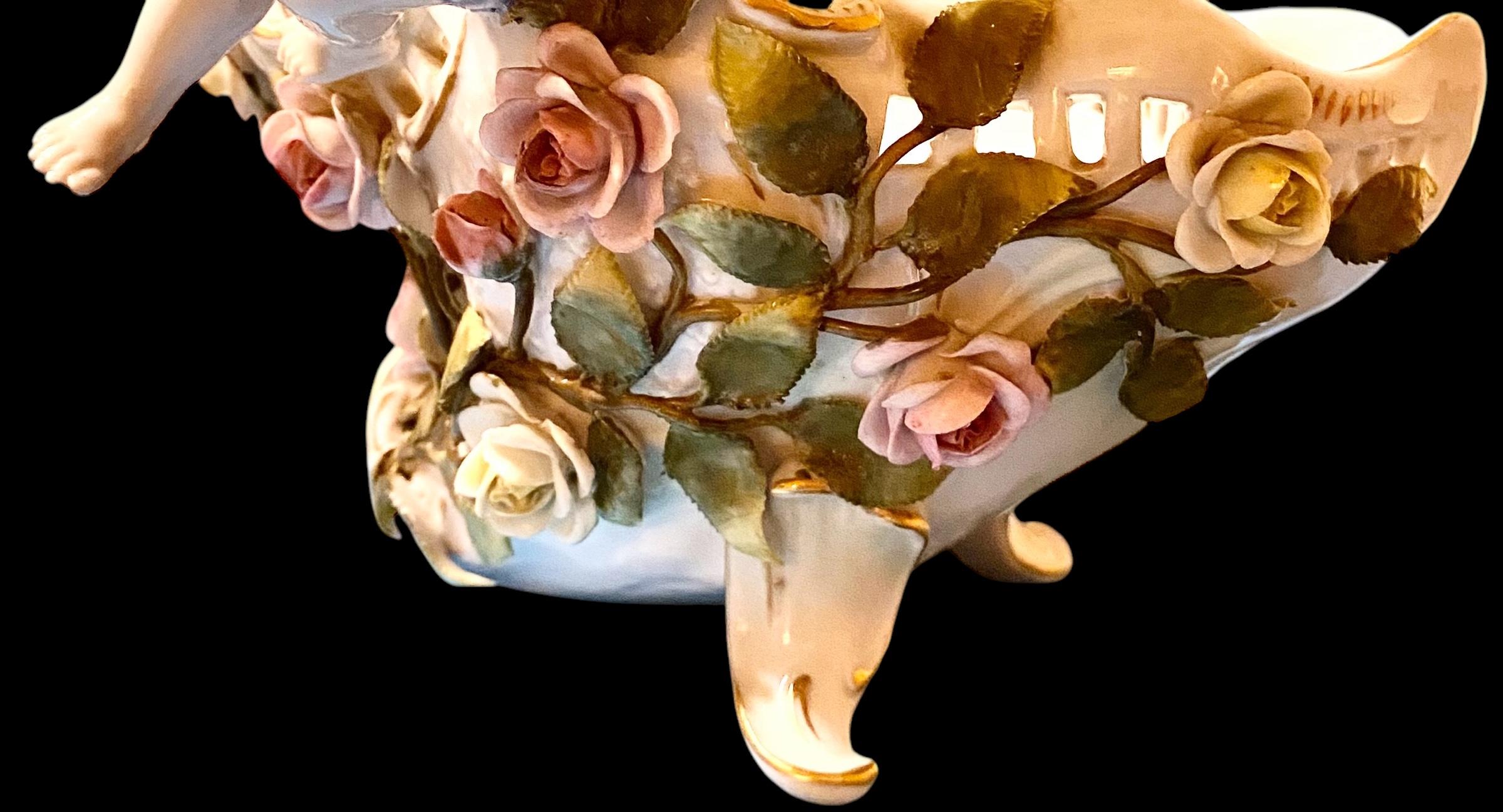 19. Jahrhundert Wiener Porzellan Figuraler Cherub Jardinière oder Tafelaufsatz Schale im Angebot 9