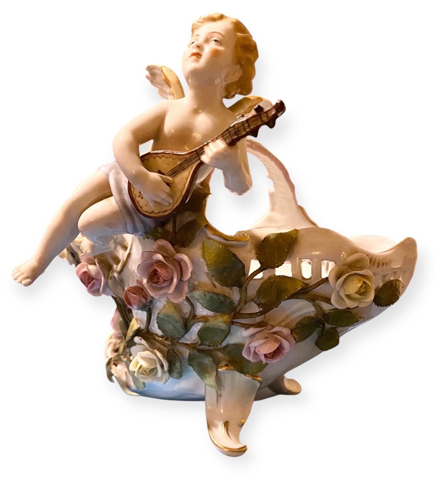 19. Jahrhundert Wiener Porzellan Figuraler Cherub Jardinière oder Tafelaufsatz Schale im Angebot 12