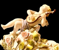 19th-Century Viennese Porcelain Figural Cherub Jardinière or Centrepiece Bowl