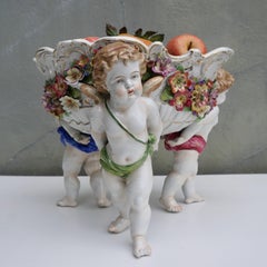 19th Century Viennese Porcelain Figural Cherub Jardinière or Centrepiece Bowl