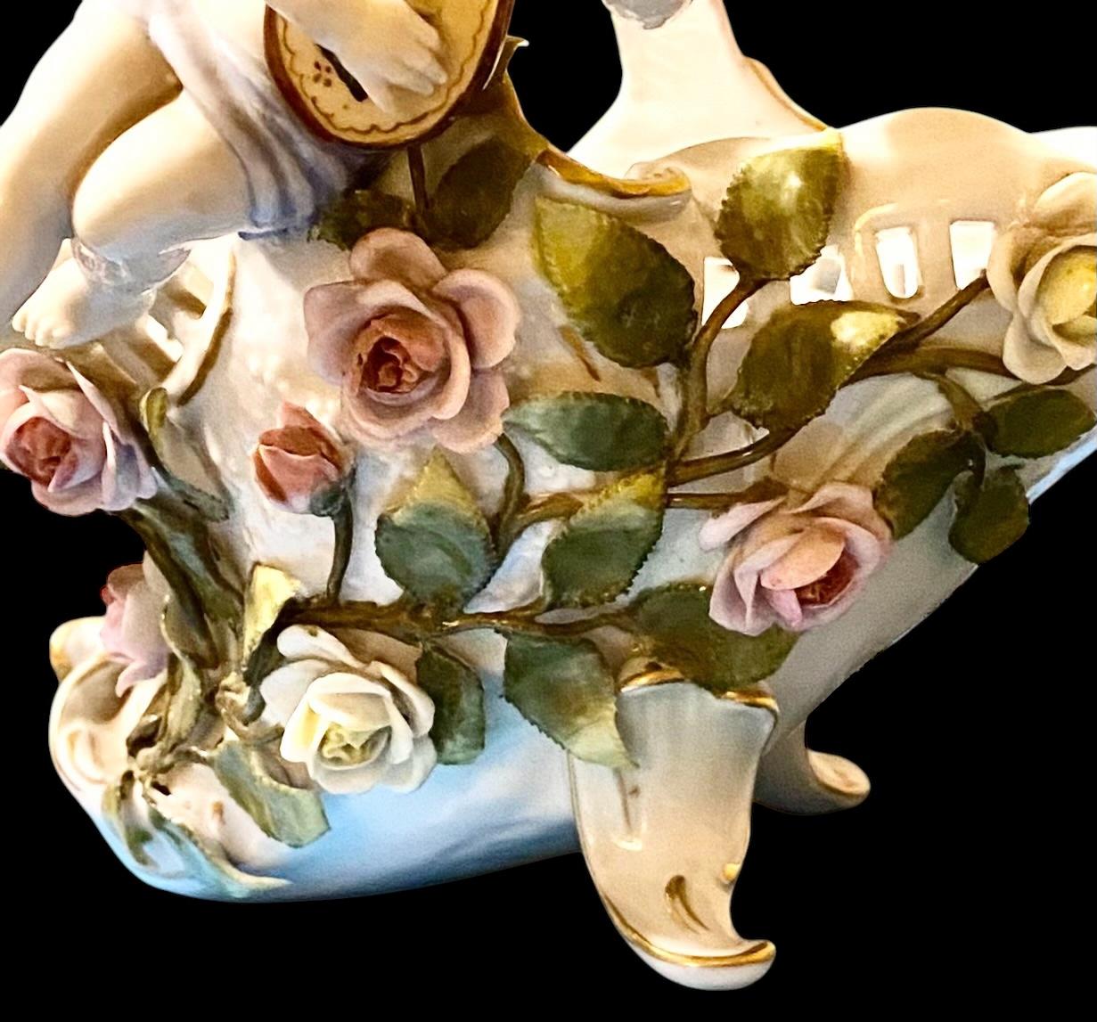 19. Jahrhundert Wiener Porzellan Figuraler Cherub Jardinière oder Tafelaufsatz Schale im Angebot 1