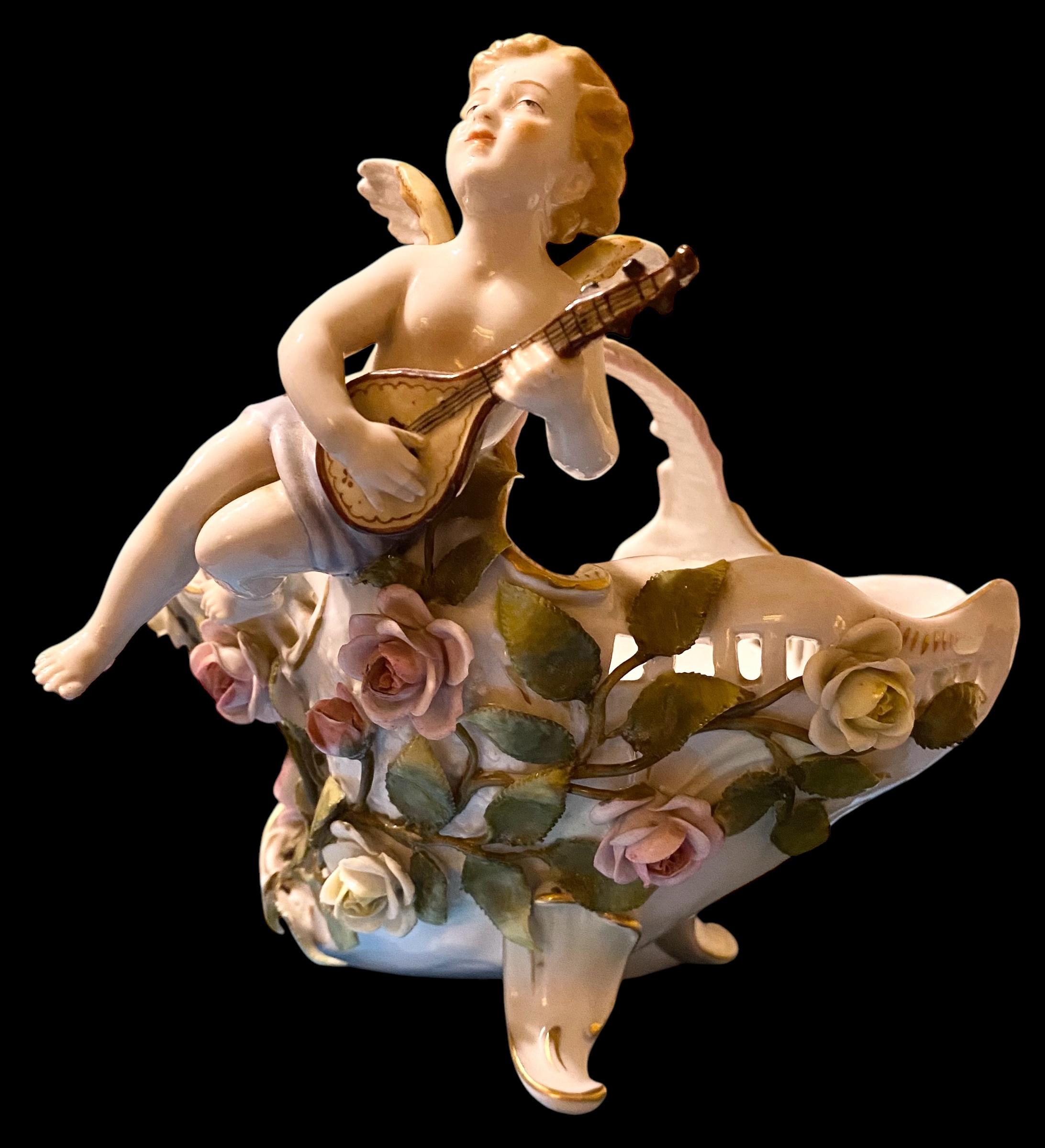 19. Jahrhundert Wiener Porzellan Figuraler Cherub Jardinière oder Tafelaufsatz Schale im Angebot 2