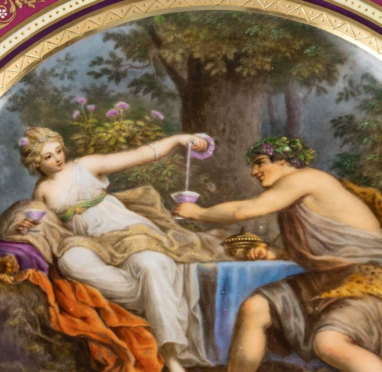 Européen Assiette en porcelaine viennoise du XIXe siècle, période Napoléon III. en vente