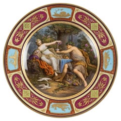 Assiette en porcelaine viennoise du XIXe siècle, période Napoléon III.