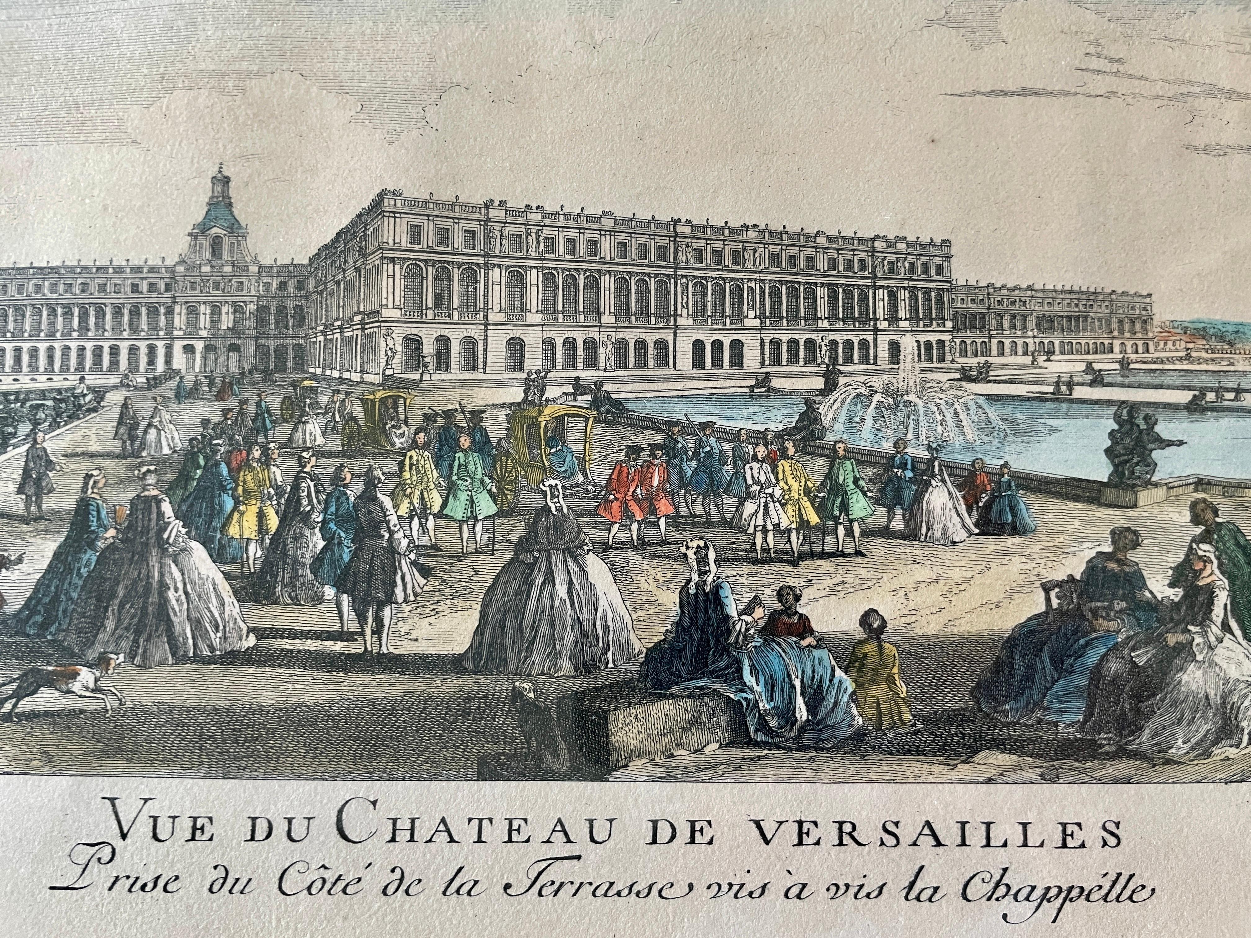 19th Century View of Palace of Versailles Scene Lithograph For Sale 2