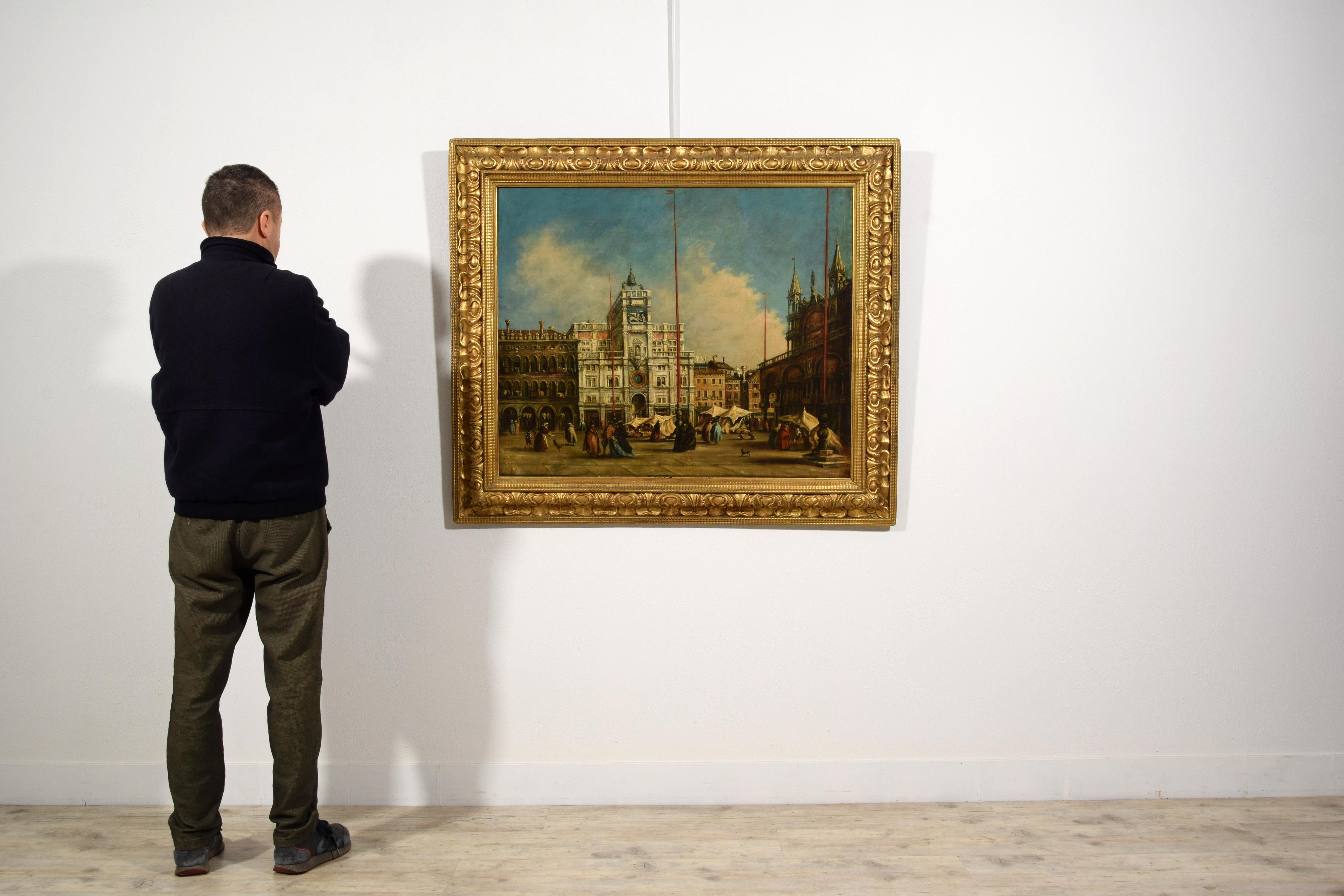 XIXe siècle, Vue de la place Saint-Marc à Venise, suiveur de Francesco Guardi en vente 4