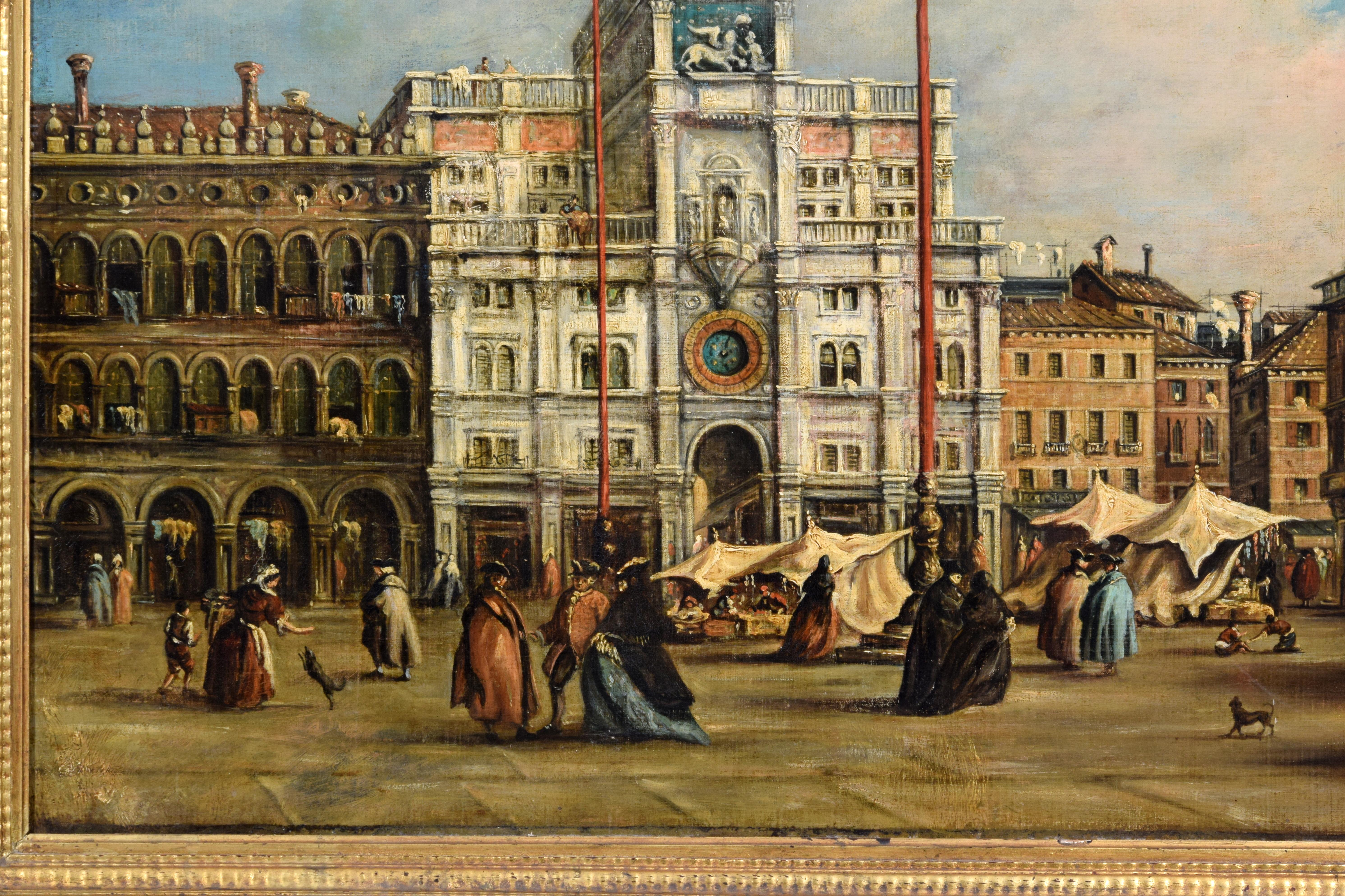 XIXe siècle, Vue de la place Saint-Marc à Venise, suiveur de Francesco Guardi en vente 6