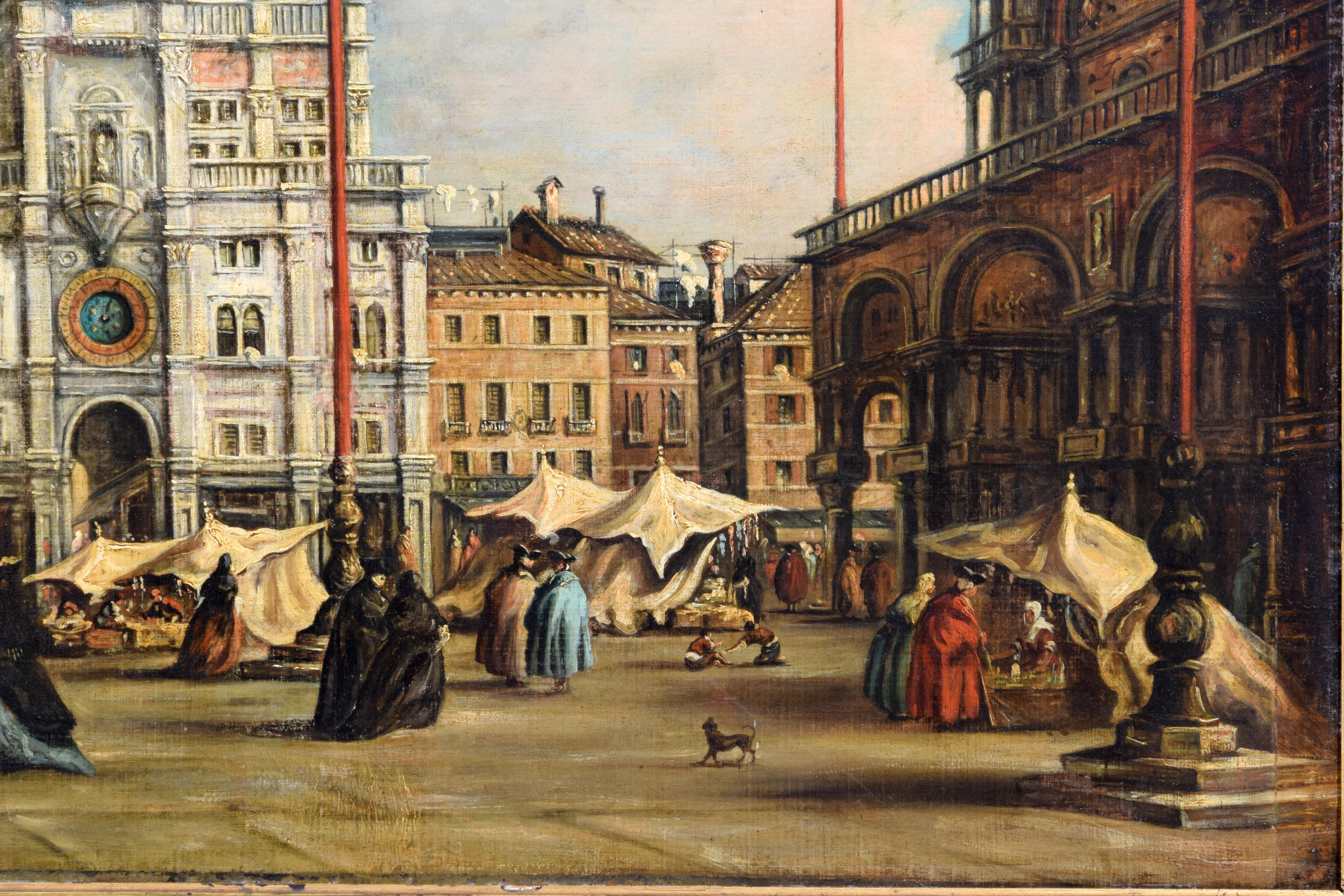 XIXe siècle, Vue de la place Saint-Marc à Venise, suiveur de Francesco Guardi en vente 10