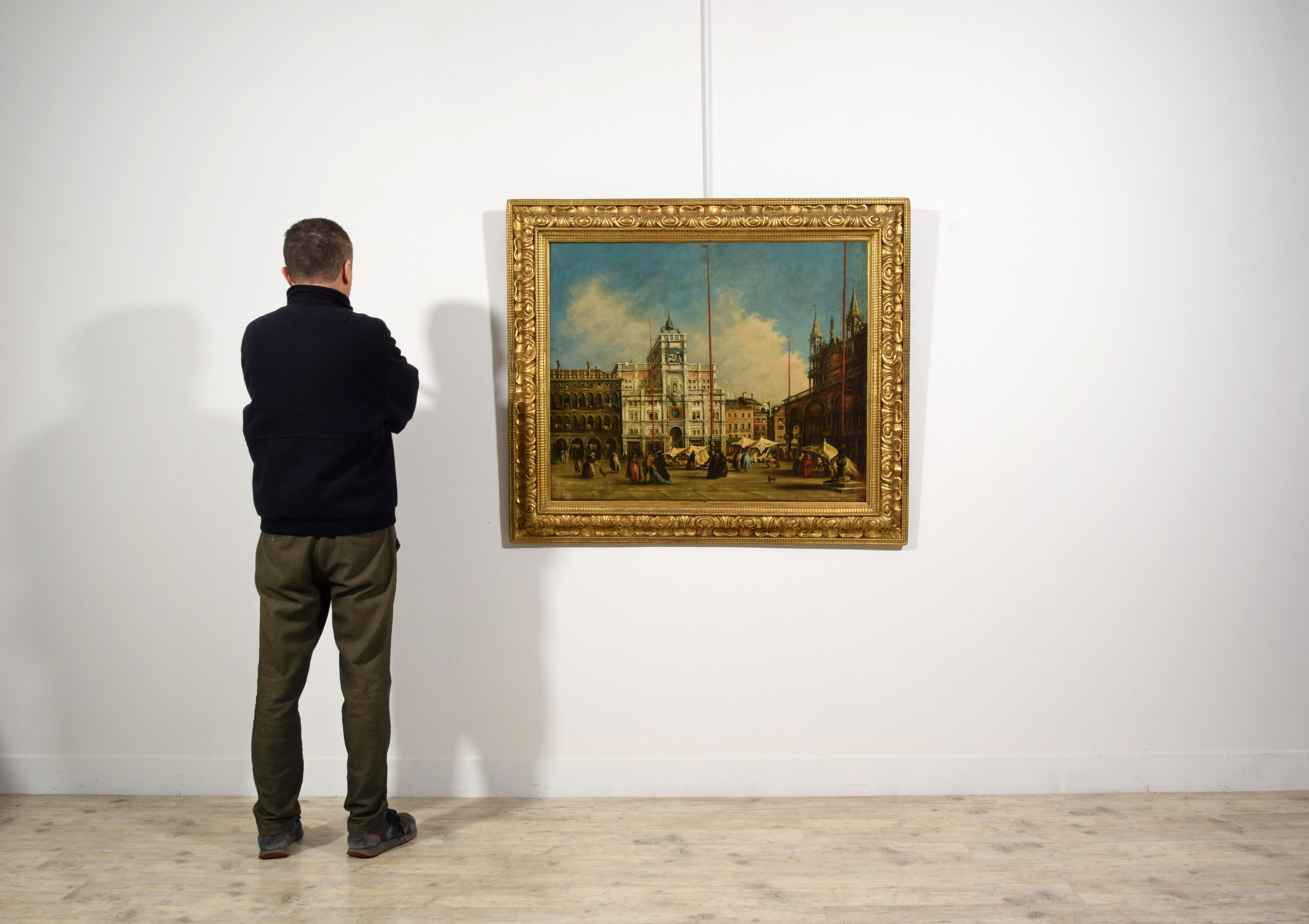 XIXe siècle, Vue de la place Saint-Marc à Venise, suiveur de Francesco Guardi en vente 14