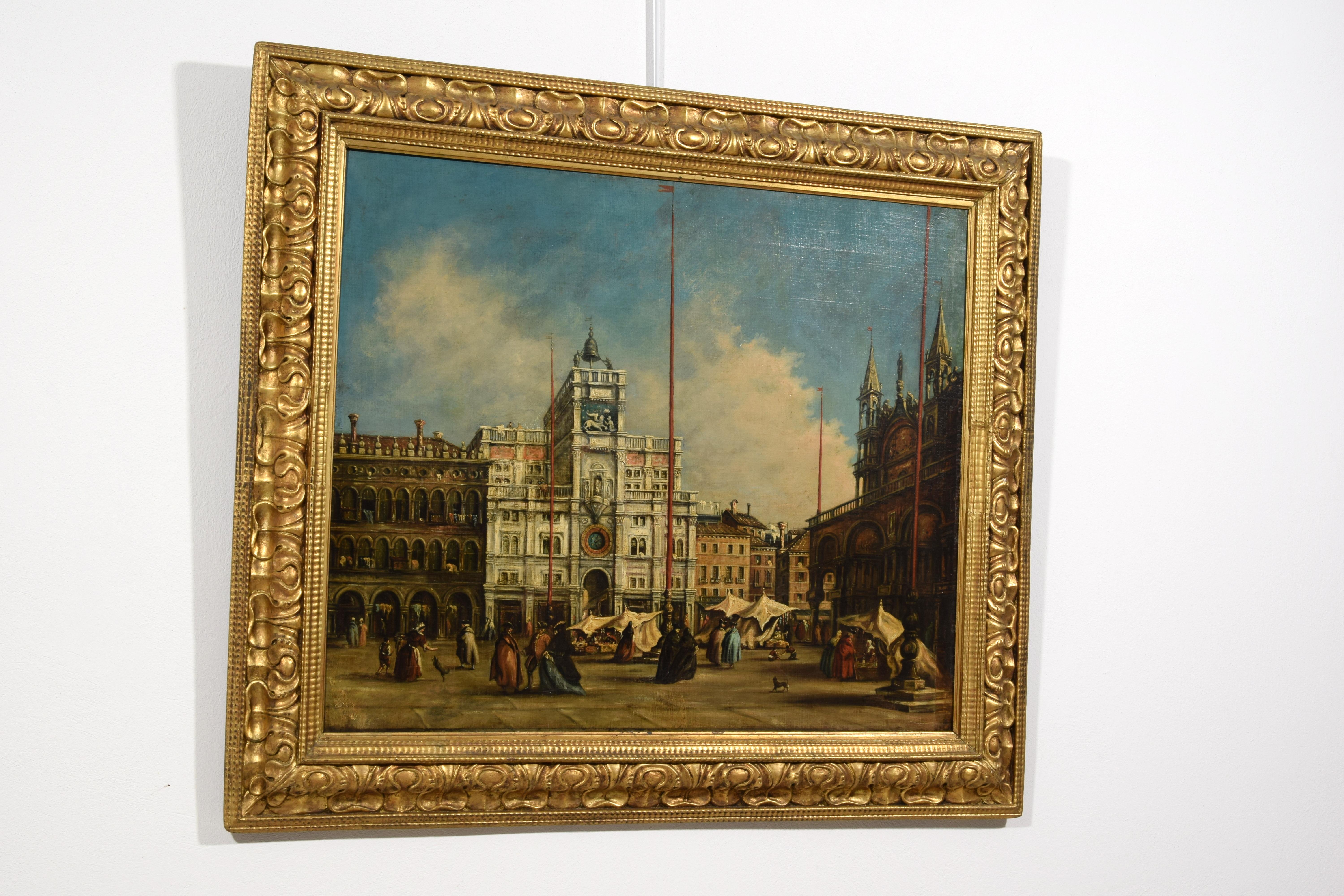 Néoclassique XIXe siècle, Vue de la place Saint-Marc à Venise, suiveur de Francesco Guardi en vente