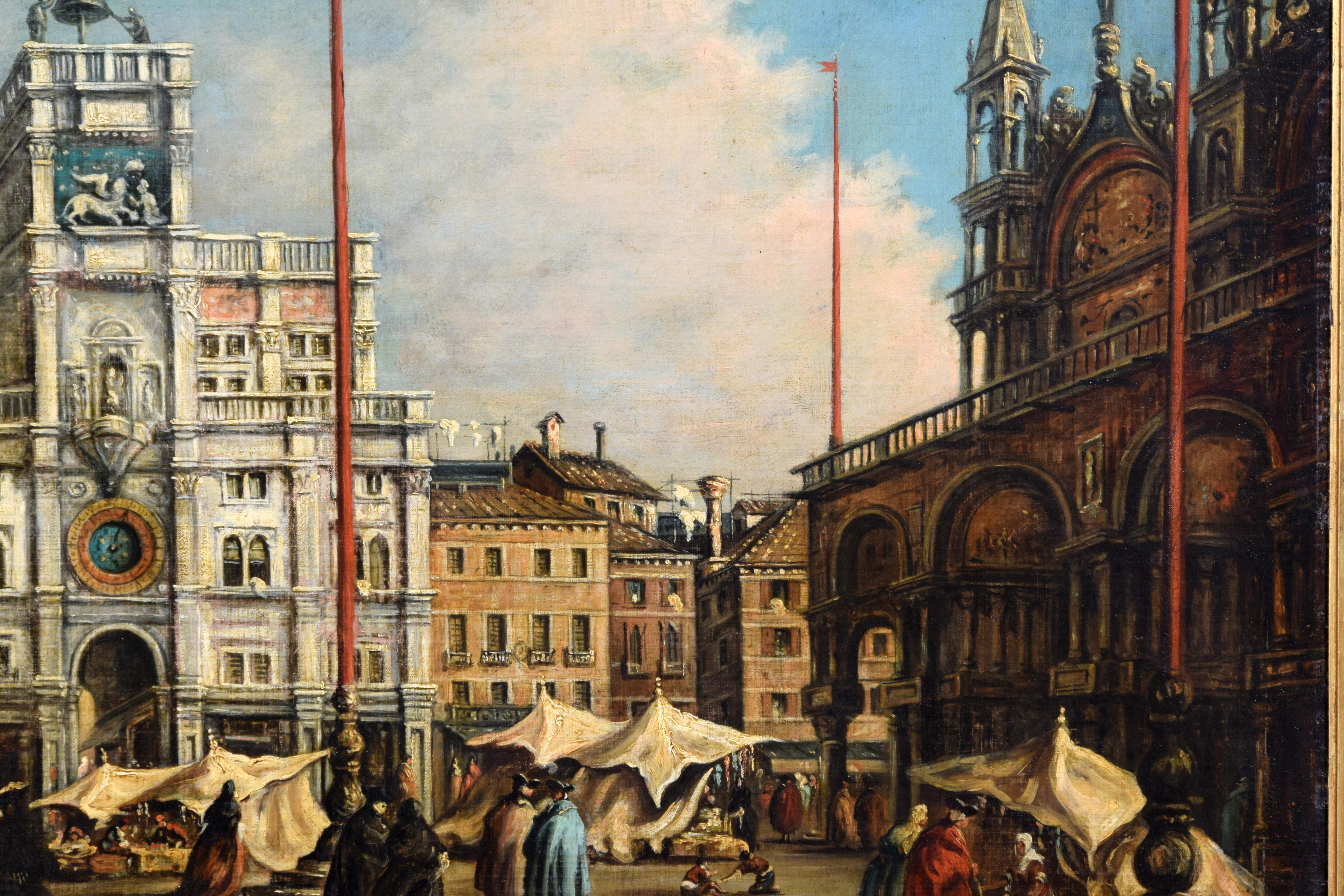 XIXe siècle, Vue de la place Saint-Marc à Venise, suiveur de Francesco Guardi en vente 3