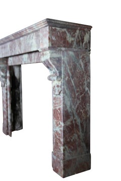 19th Century Vintage Belgian Marble Fireplace Surround