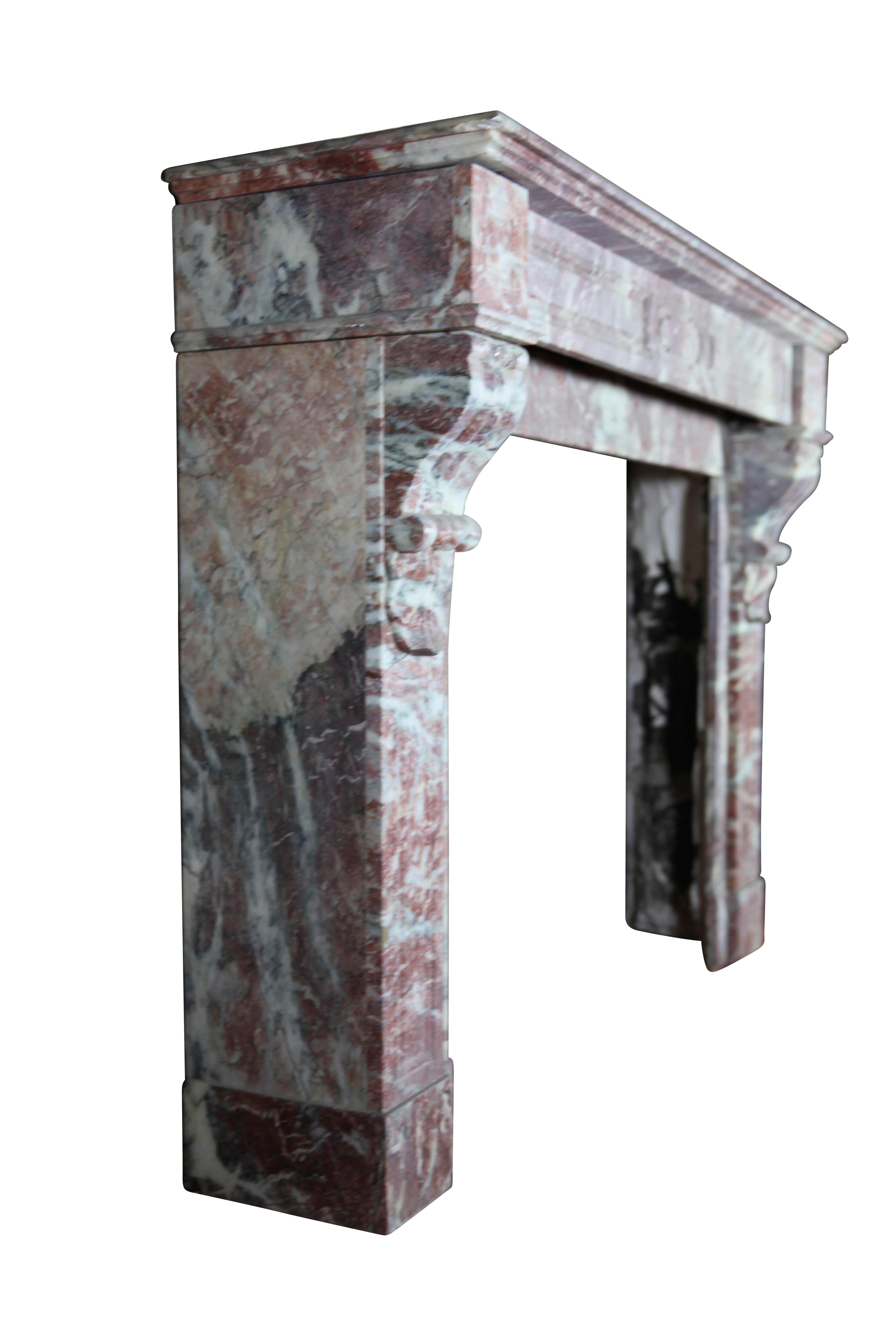 French 19th Century Vintage Belgian Marble Fireplace Surround For Sale