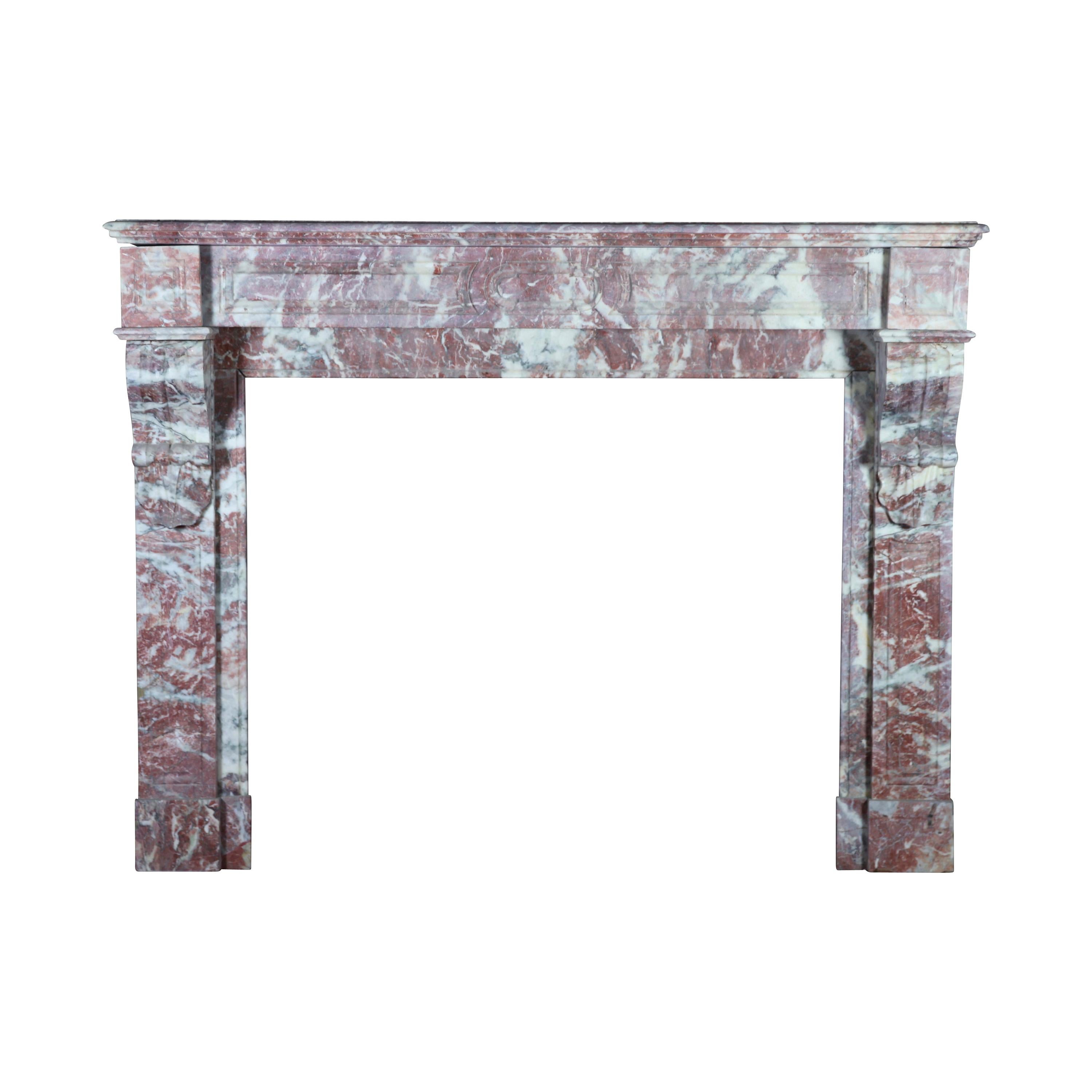 19th Century Vintage Belgian Marble Fireplace Surround