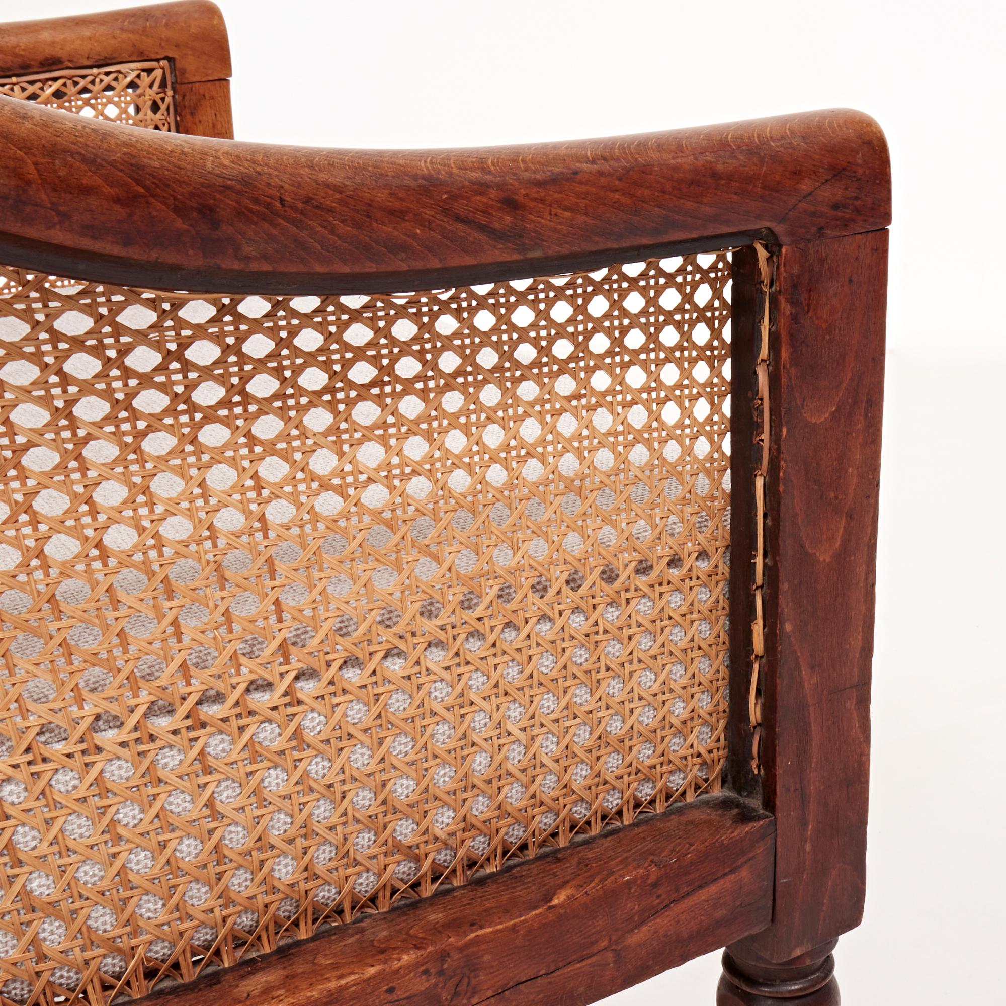 19th Century Vintage Bergère Beech Armchair with Caned Back 3