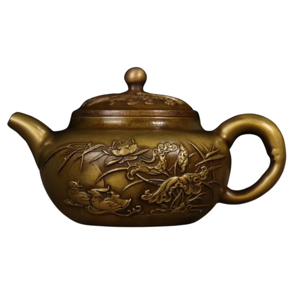 19th Century Vintage Bronze Teapot For Sale