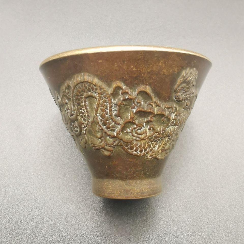 Bronze 19th Century Vintage Chinese Dragon Cup For Sale