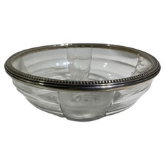 19th Century Antique Crystal Glass Fruit Bowl Signed " VAL ST LAMBERT BELGIQUE"