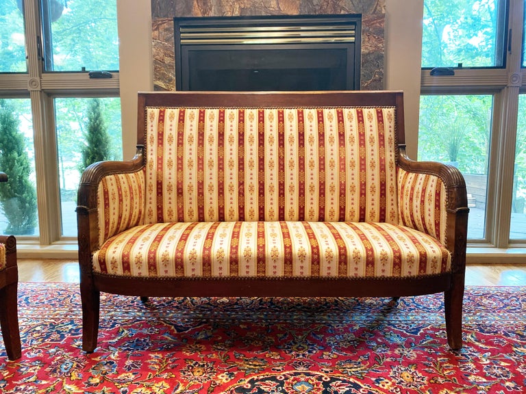 19th Century Vintage Empire Mahogany Salon Set of 5 For Sale at 1stDibs