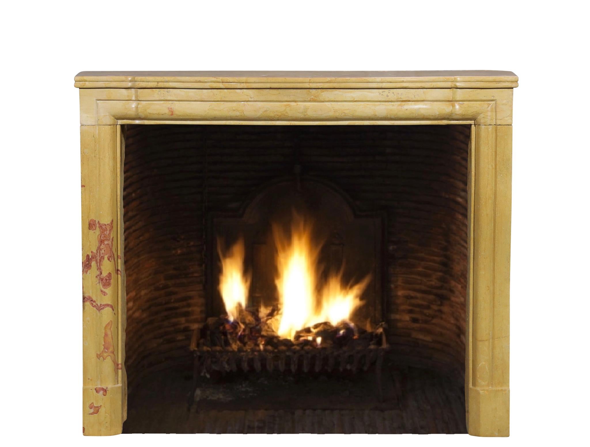 19th Century Vintage French Multi-Color Small Fireplace Surround For Sale 3