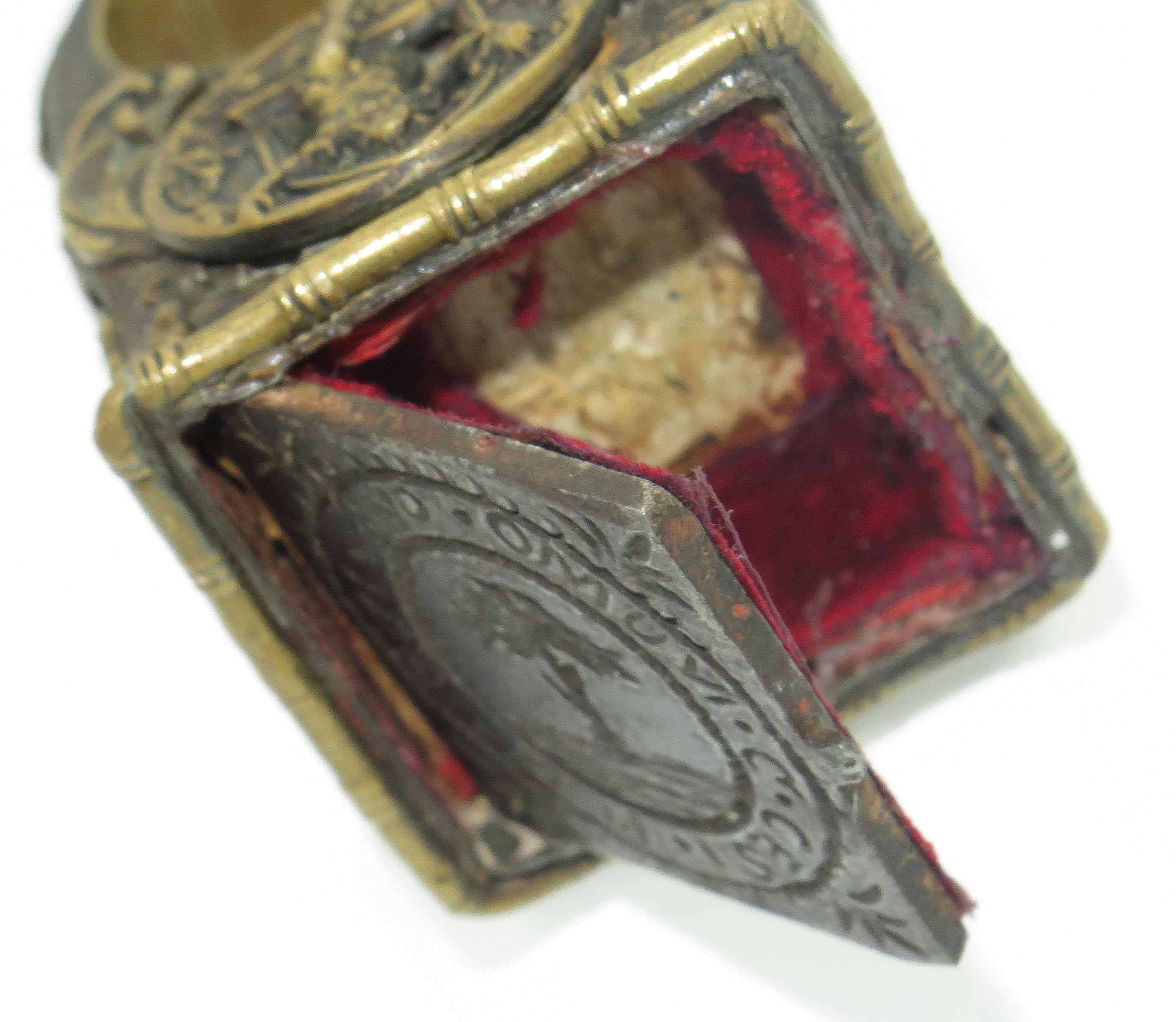 Women's or Men's 19th Century Vintage Historic Mixed Metal Bishop Ring For Sale