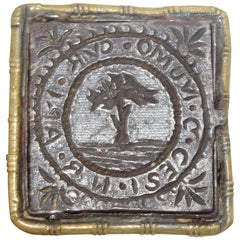 Anello del vescovo in metallo misto storico del XIX secolo