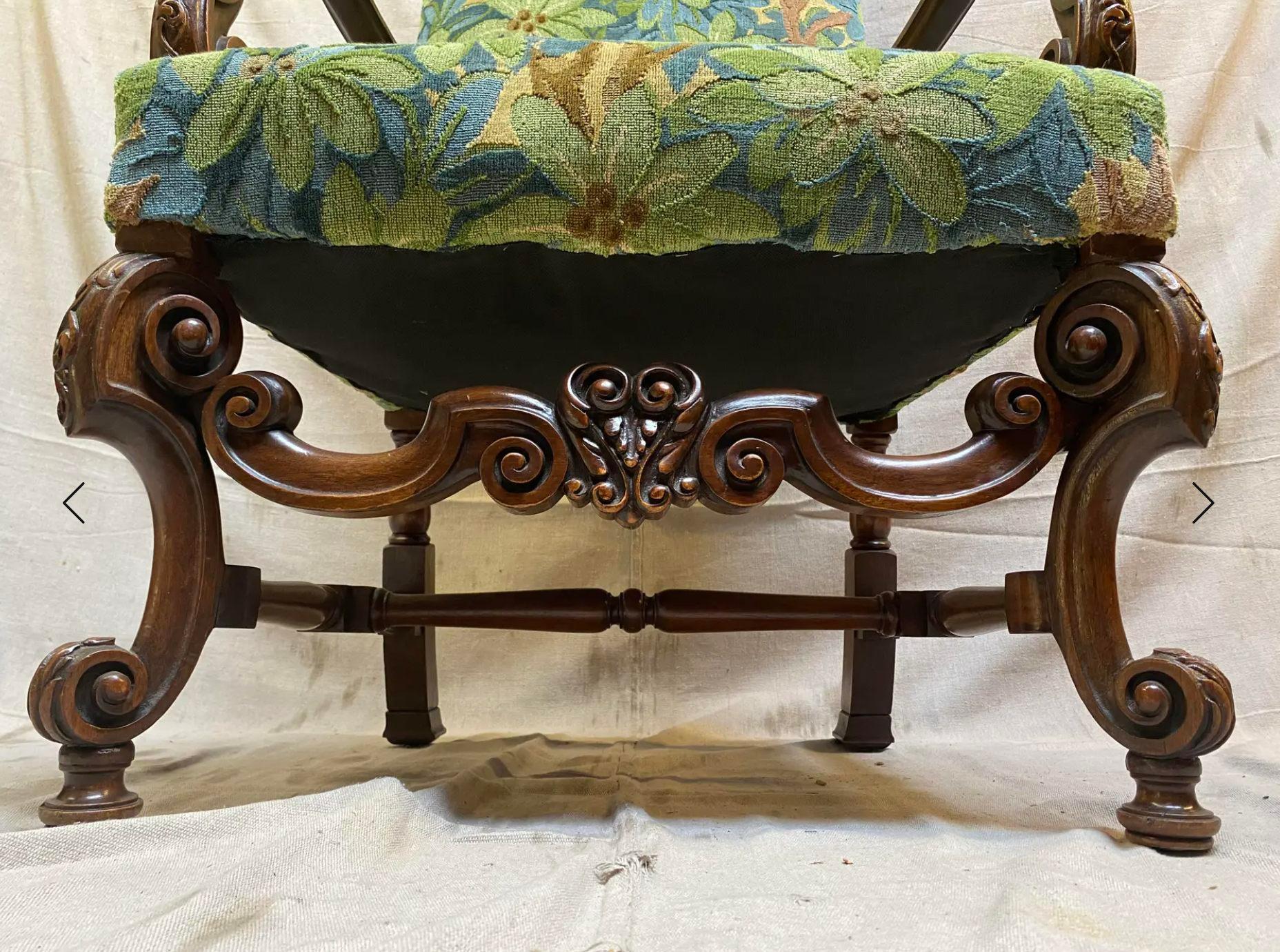 19th Century Vintage Italian Throne Chair Bon état - En vente à Los Angeles, CA