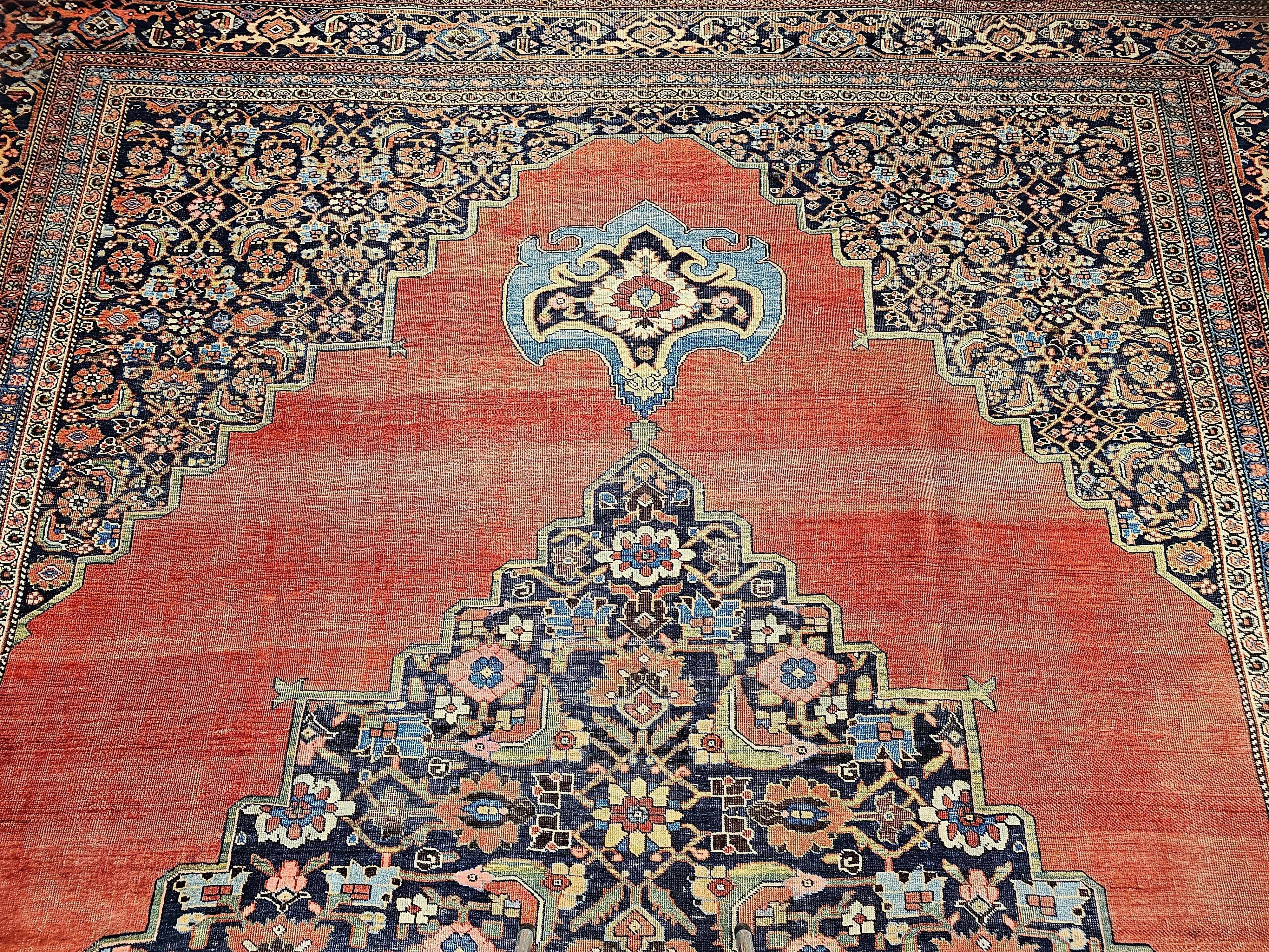 Vegetable Dyed 19th Century Oversized Persian Bidjar Rug For Sale