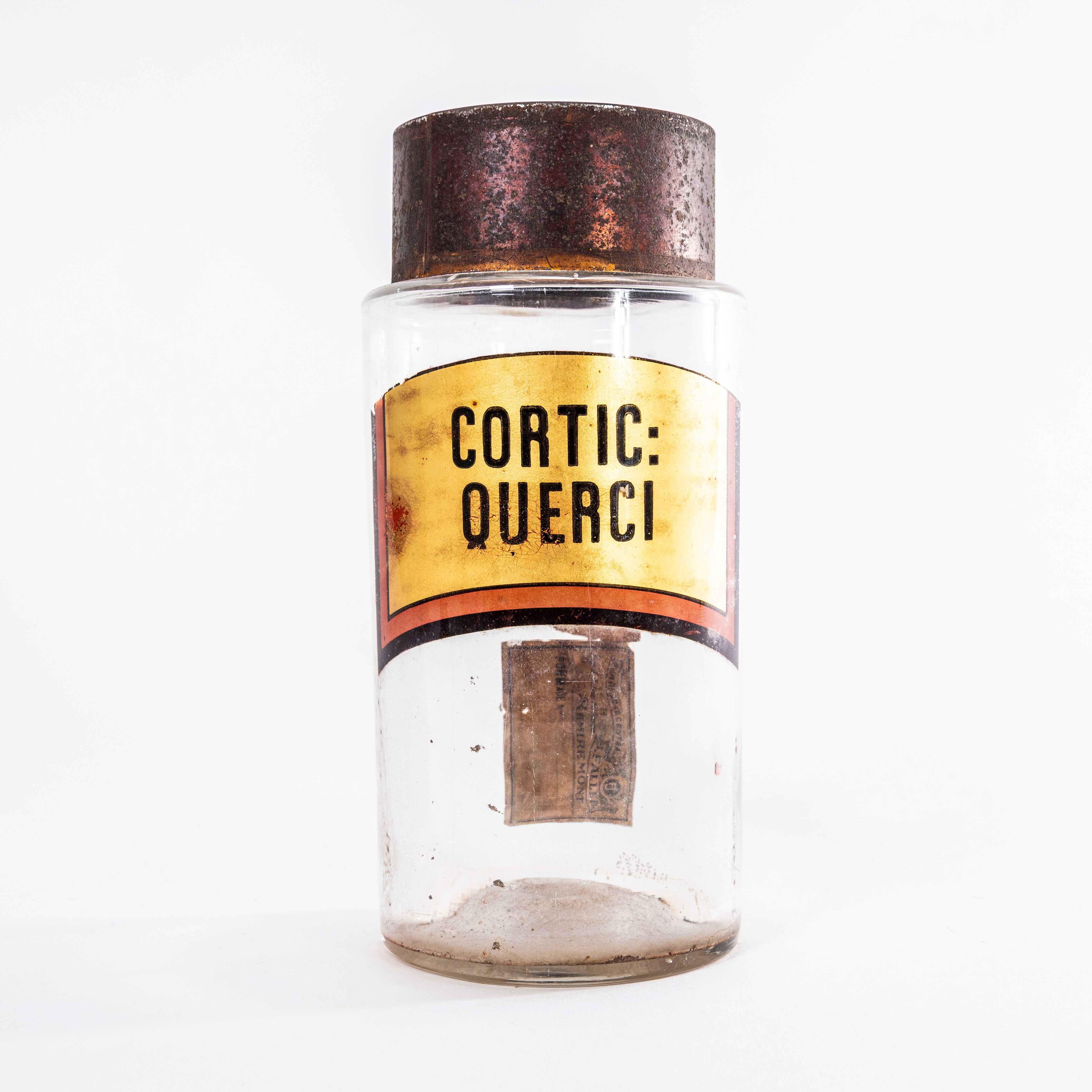 19th Century Vintage Pharmacy Jars French (Large Lid) For Sale 4